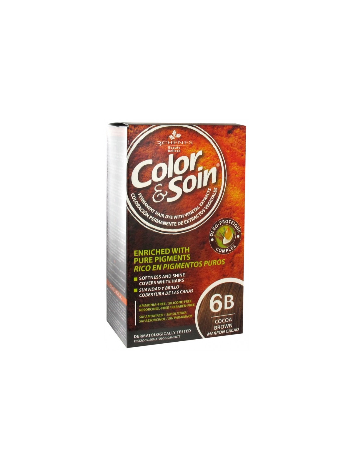 3 Chênes Color&Soin maron cacao coloration permanante 6B