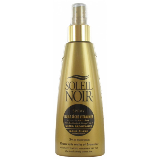 Soleil Noir Huile Sèche Vitaminée Ultra Bronzante Sans Filtre Spray 150 ml 