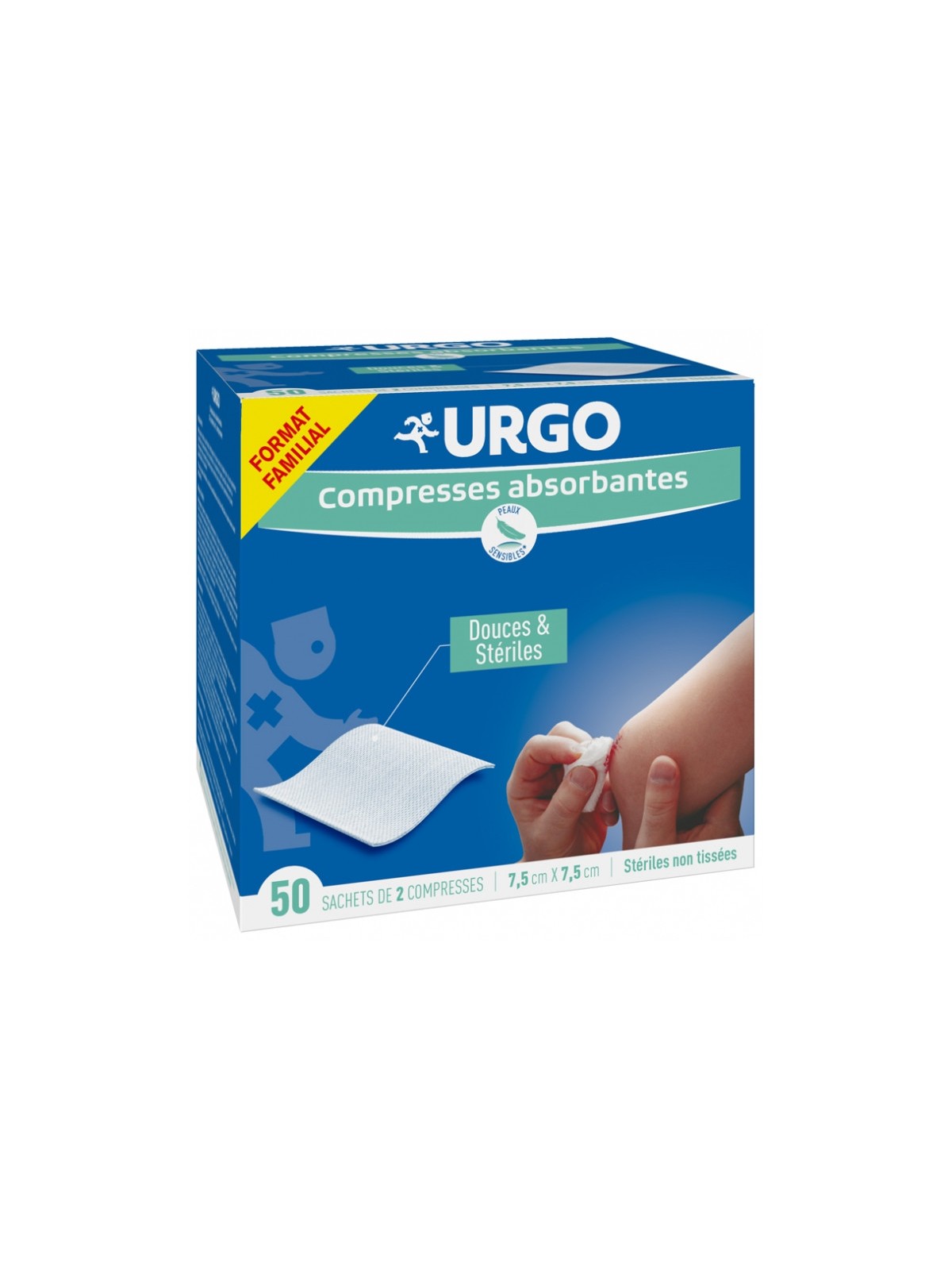 URGO COMPR BEBE/SOIN 7,5 X 7,5 BTE 50