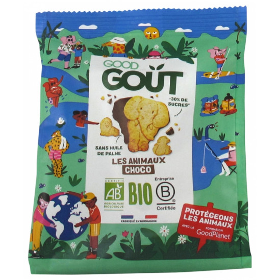 GOOD GOUT BISCUIT ANIMAU NAPPES CHOC 120G