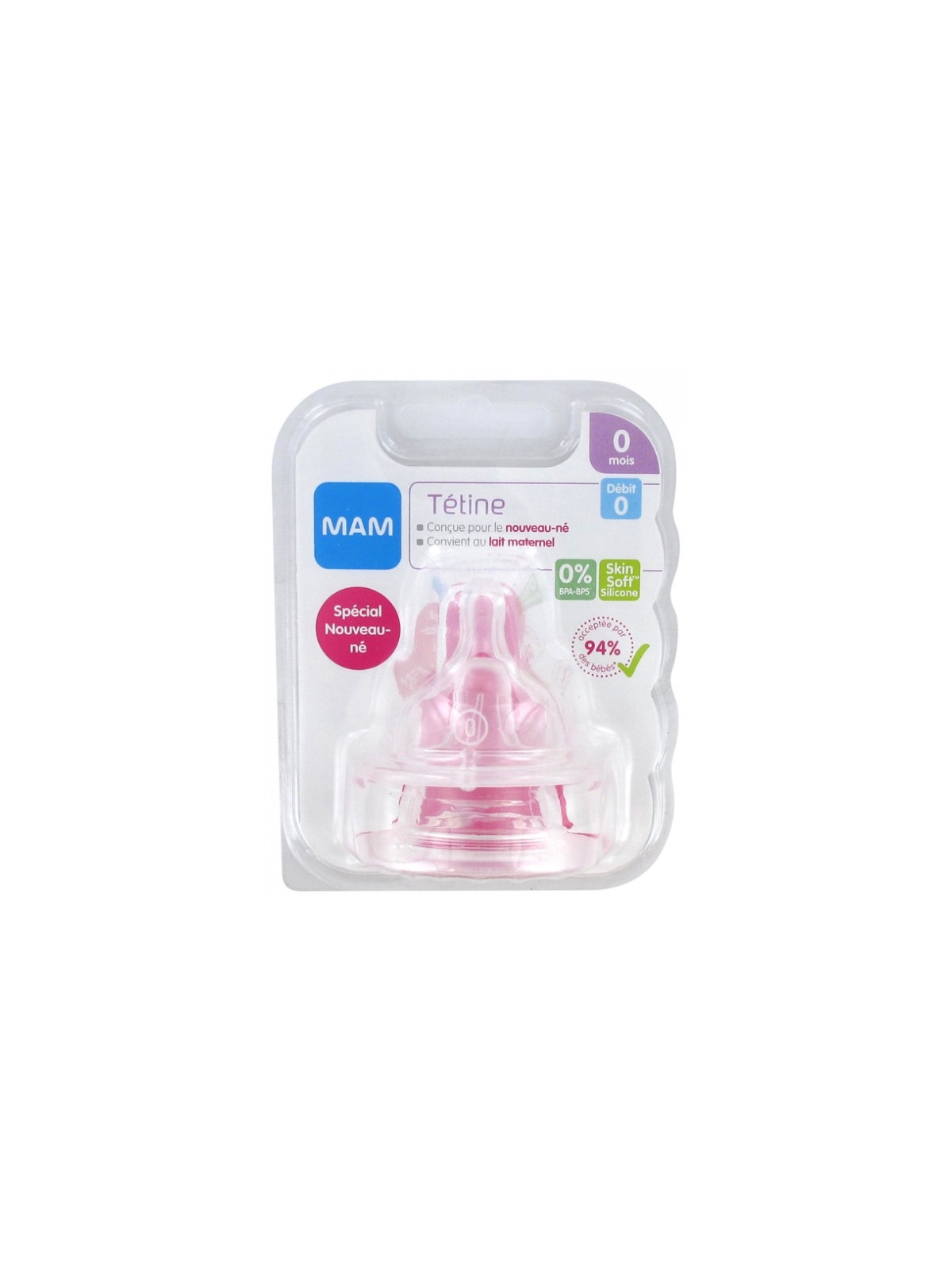 MAM TETINE SILIC DEBIT 0 BTE 2
