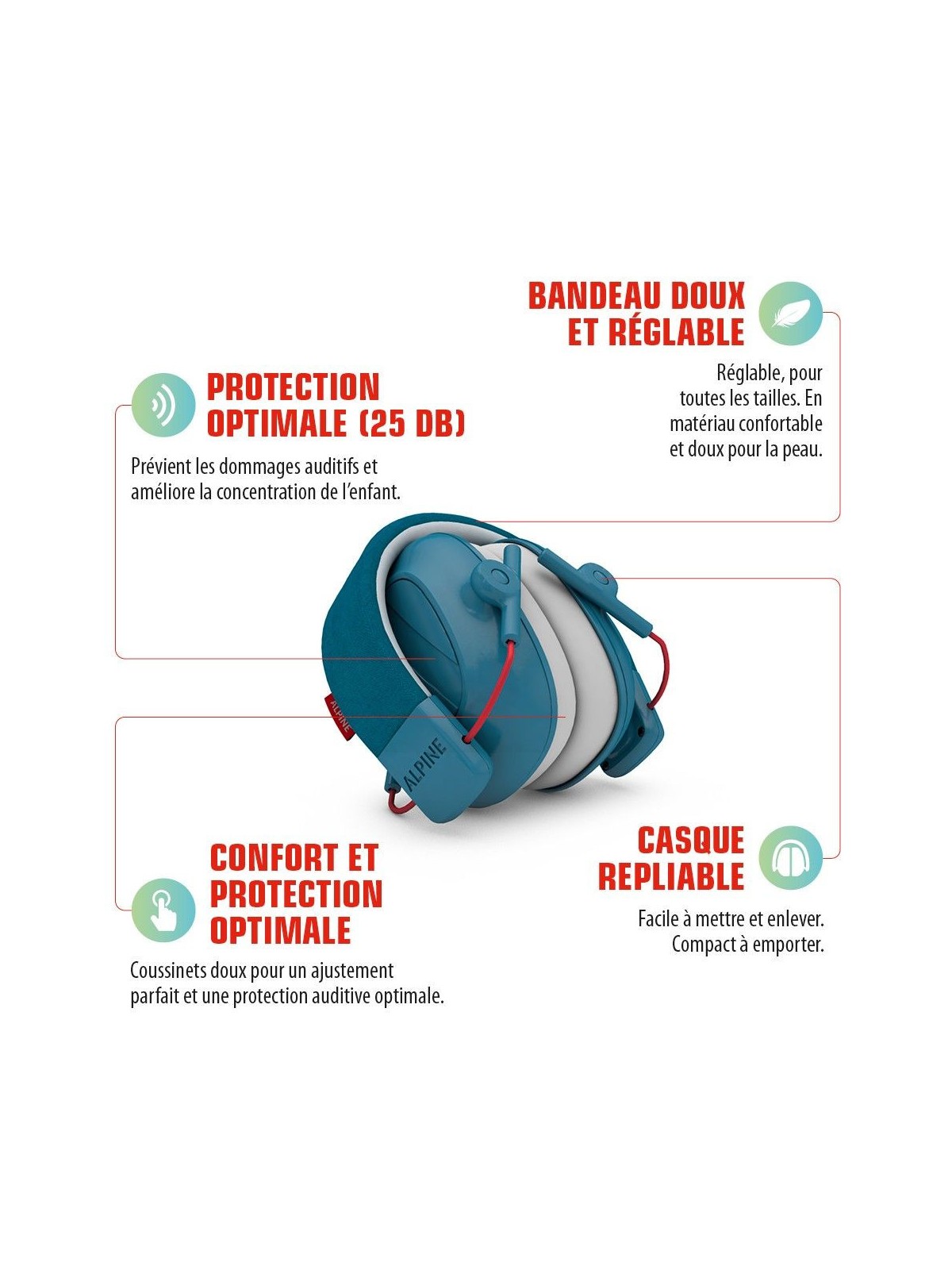 ALPINE Muffy Casque Anti-Bruit Enfants Blue