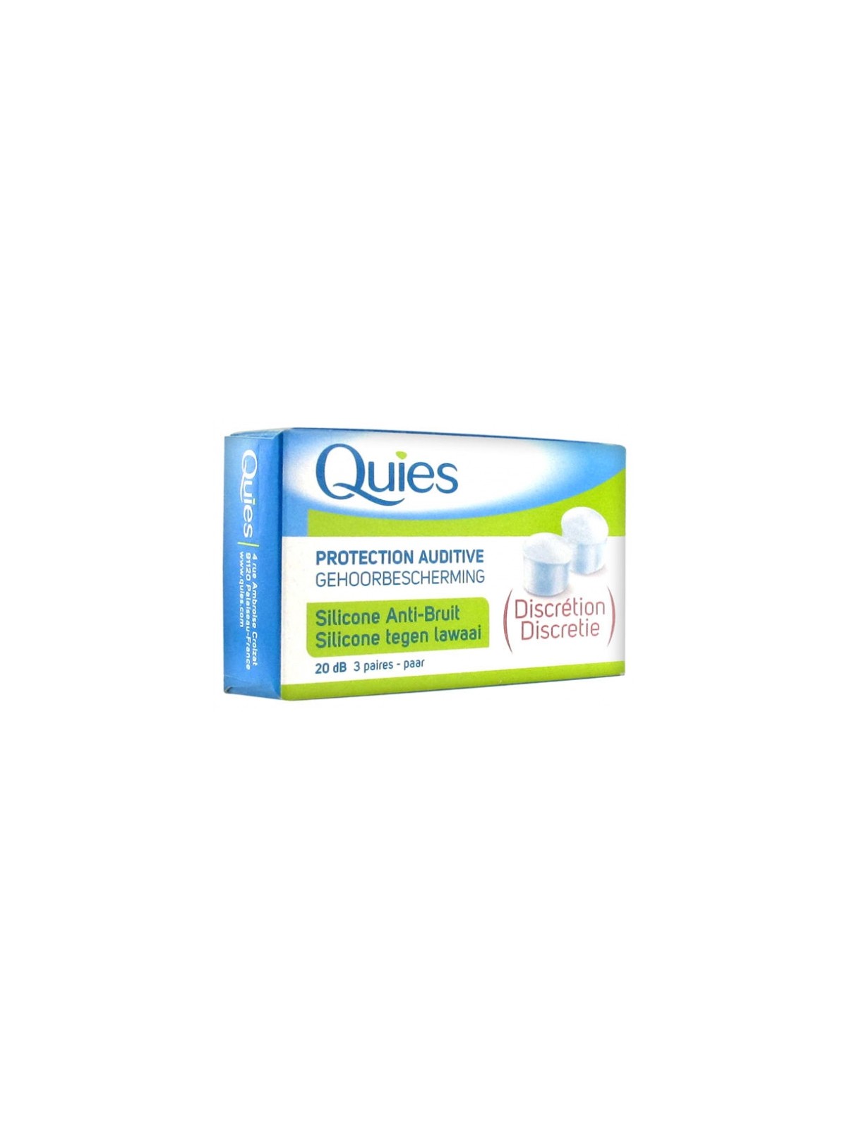Quies protection auditive en silicone translucide 3paires