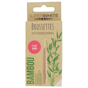 SUPERWHITE Brossettes Interdentaires en Bambou 2,0MM boite de 8