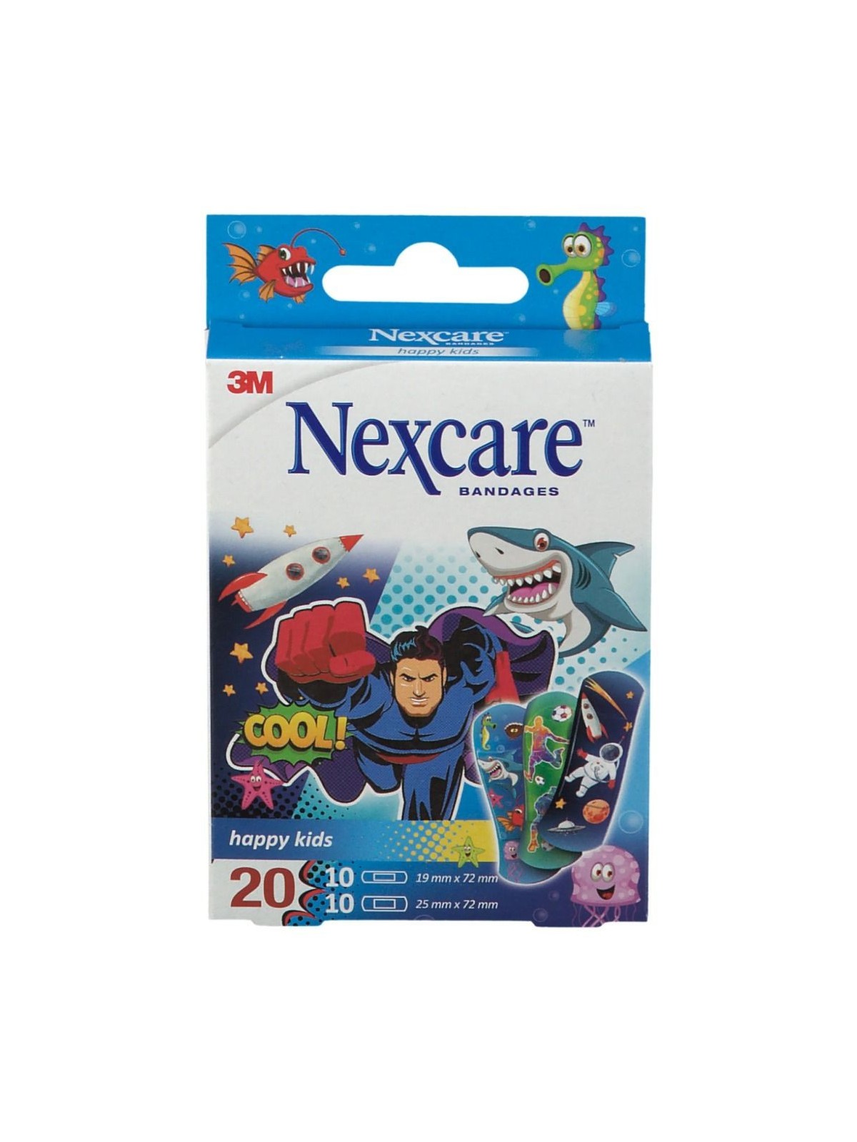 3M NEXCARE Pansements Happy Kids Boys boite de 20