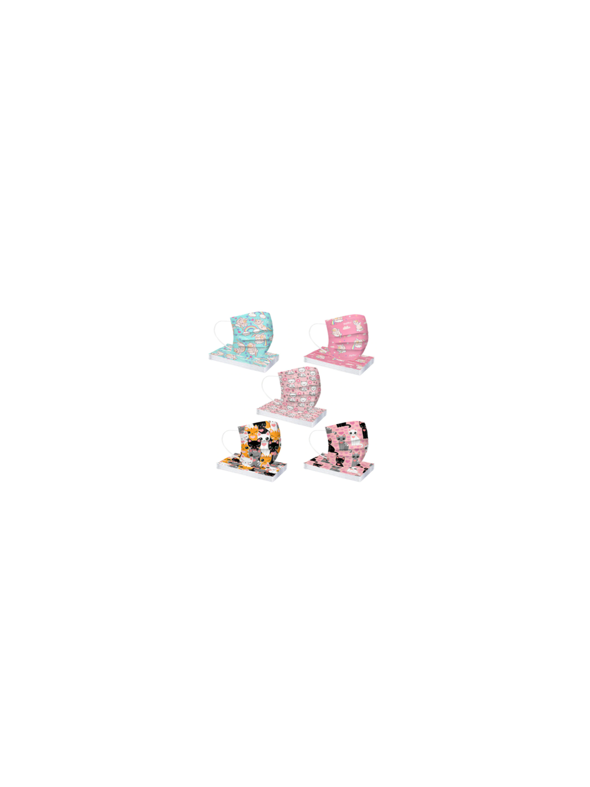 MASQUE Chirurgical Enfants Motifs Chats paquet de 25