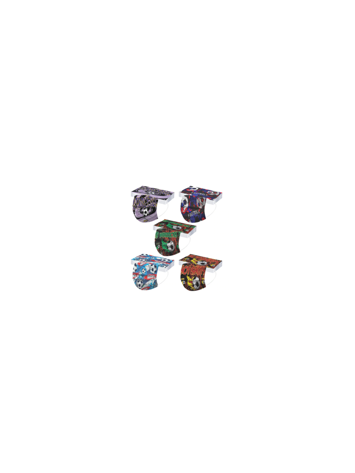MASQUE Chirurgical Enfants Motif Football paquet de 25