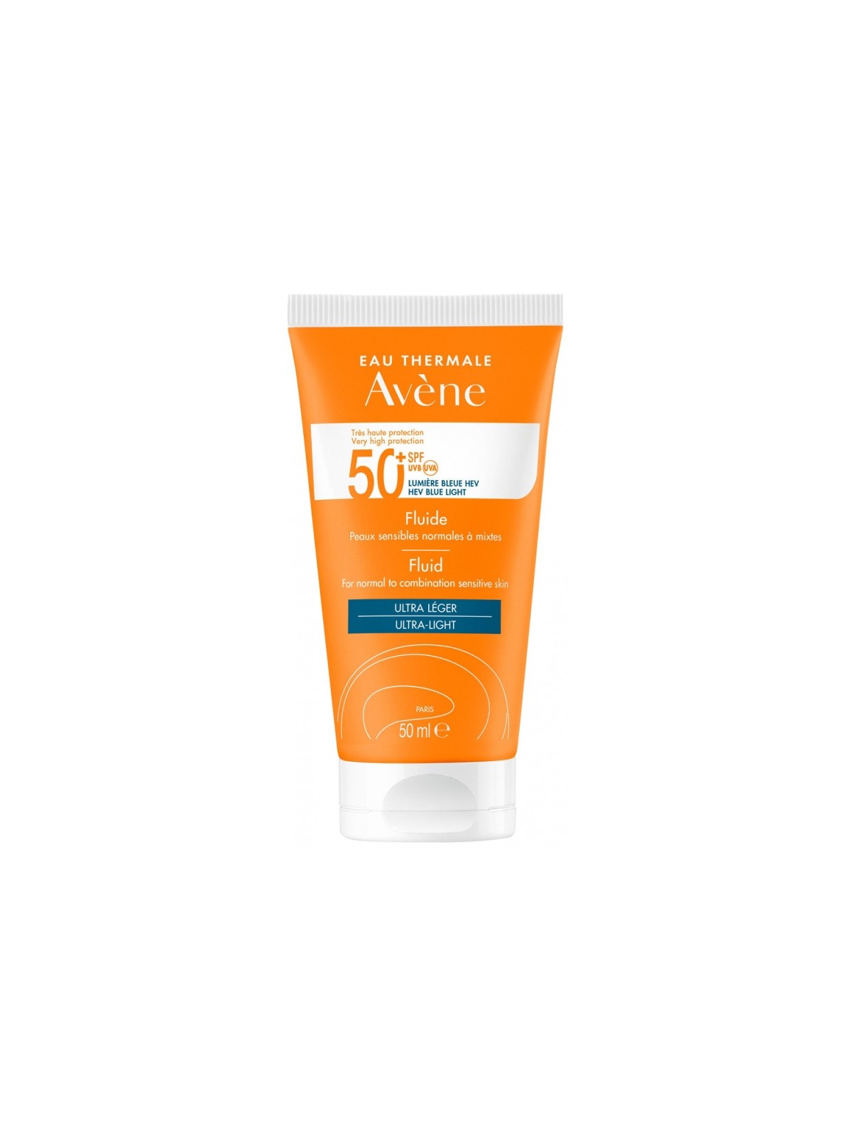 Avène Fluide SPF 50+ protection solaire flacon pompe 50ml