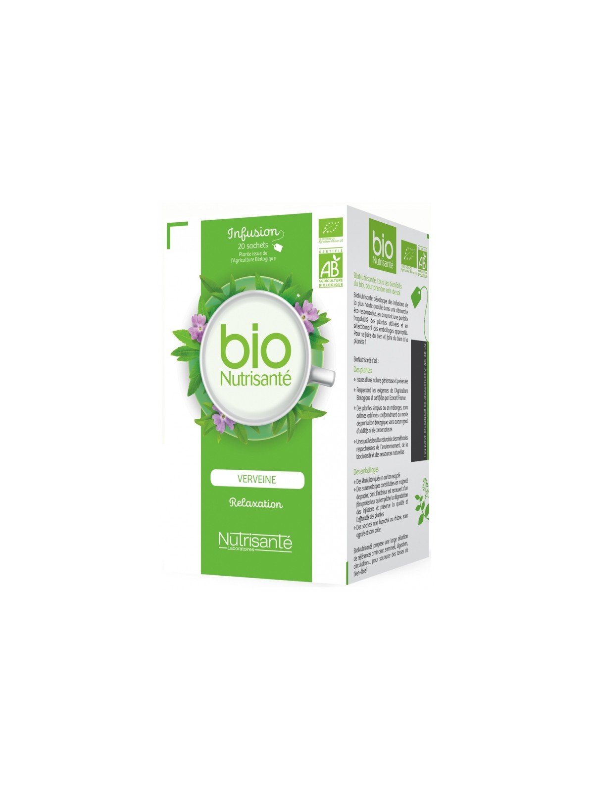 Nutrisante Infusion Bio Verveine 20 sachets | Nom de la Pharmacie...