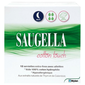 Saugella extra-fines nuit 12 serviettes | Nom de la Pharmacie en...