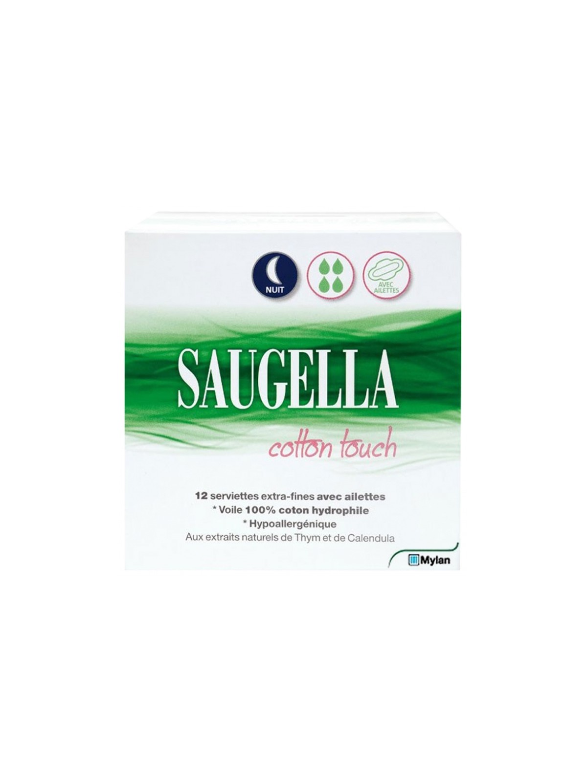 Saugella extra-fines nuit 12 serviettes | Nom de la Pharmacie en...