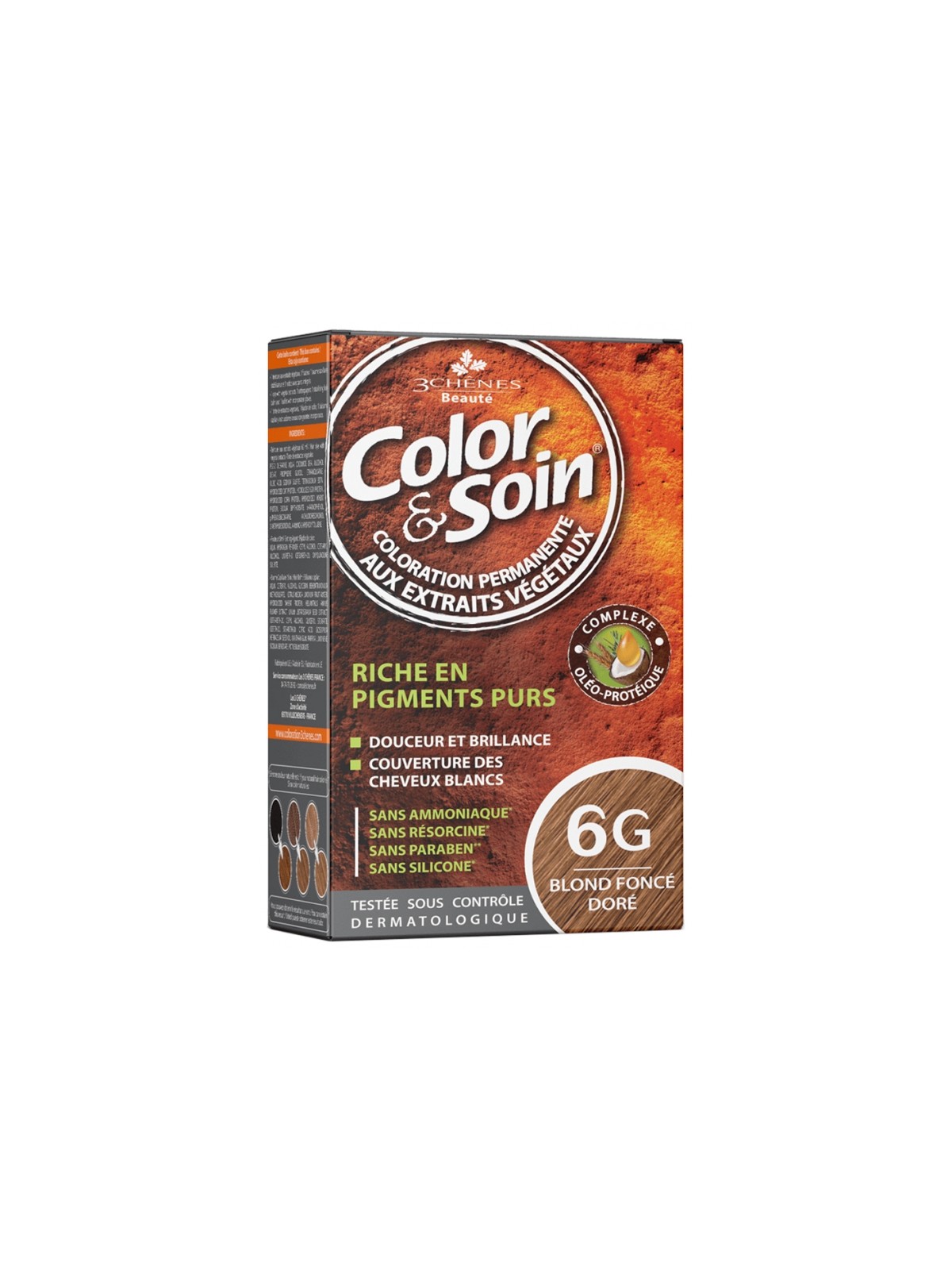 3 Chênes Colors&Soin blond foncé doré coloration permanente 6G