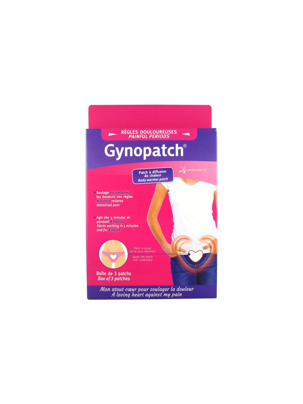 X.O Gynopatch Règles Douloureuses Patchs boite de 3