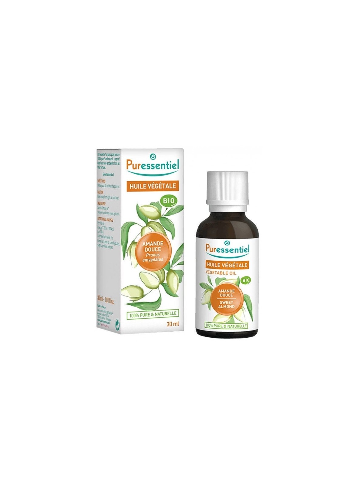 PURESSENTIEL Huile végétale d'amande douce Bio - 50ml