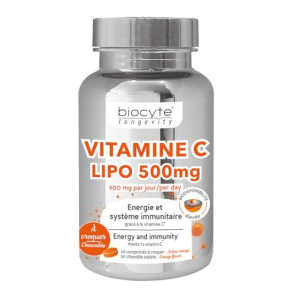 BIOCYTE Longevity Vitamine C Lipo 500mg - 30 comprimés à croquer