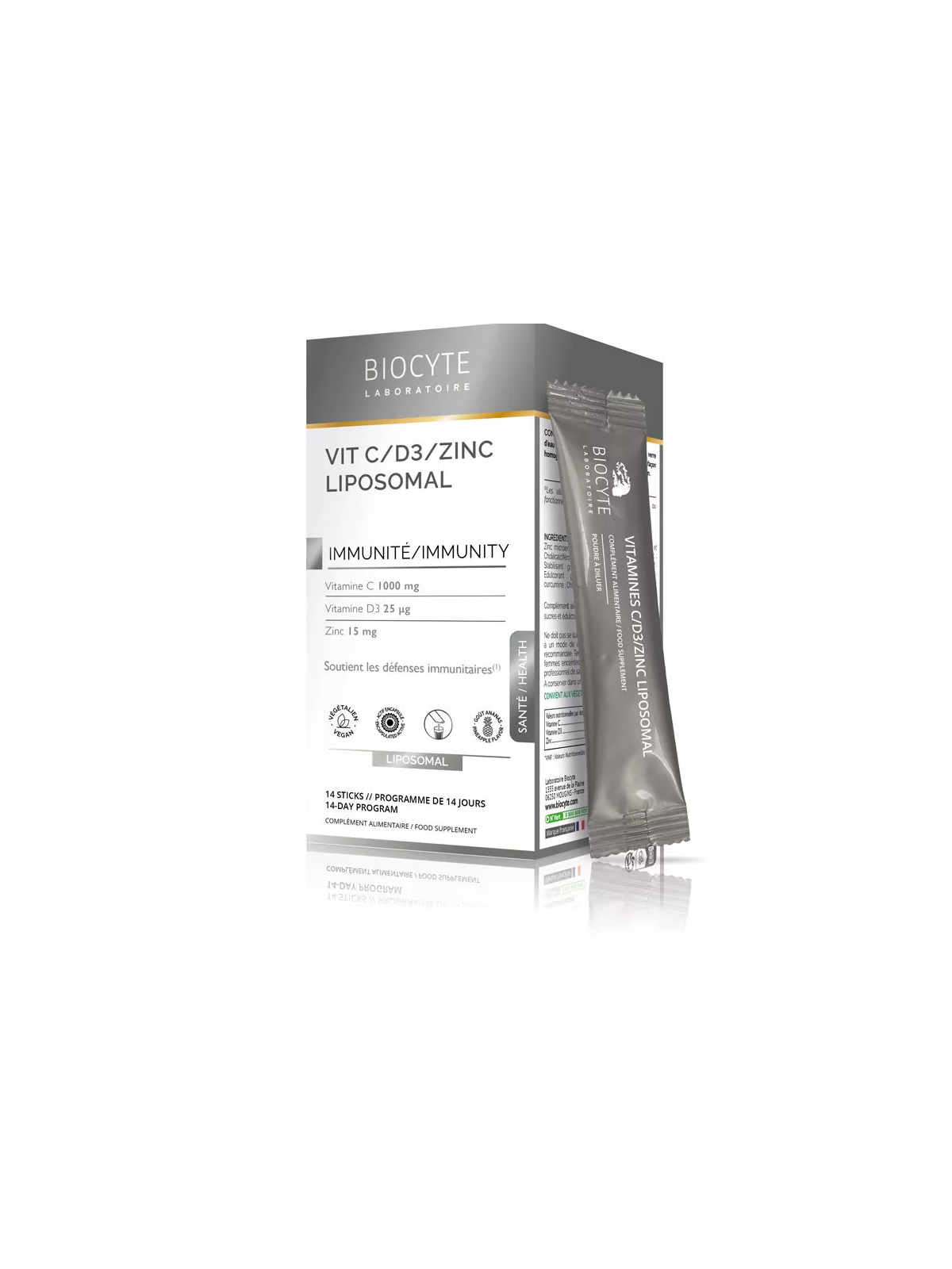 BIOCYTE Vit C/D3/Zinc Liposomal 14 Sticks