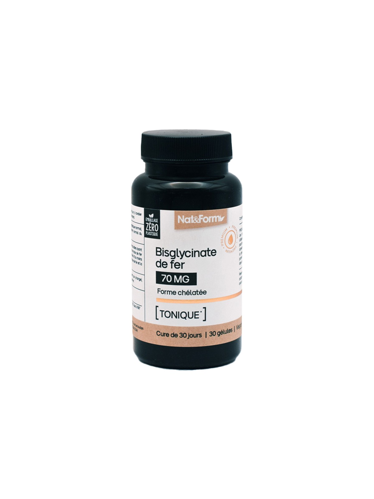 NAT&FORM Nutraceutique Bisglycinate de Fer 30 Gélules