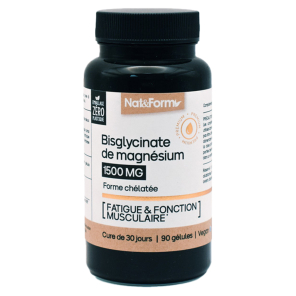 NAT&FORM Bisglycinate de Magnésium 90 Gélules