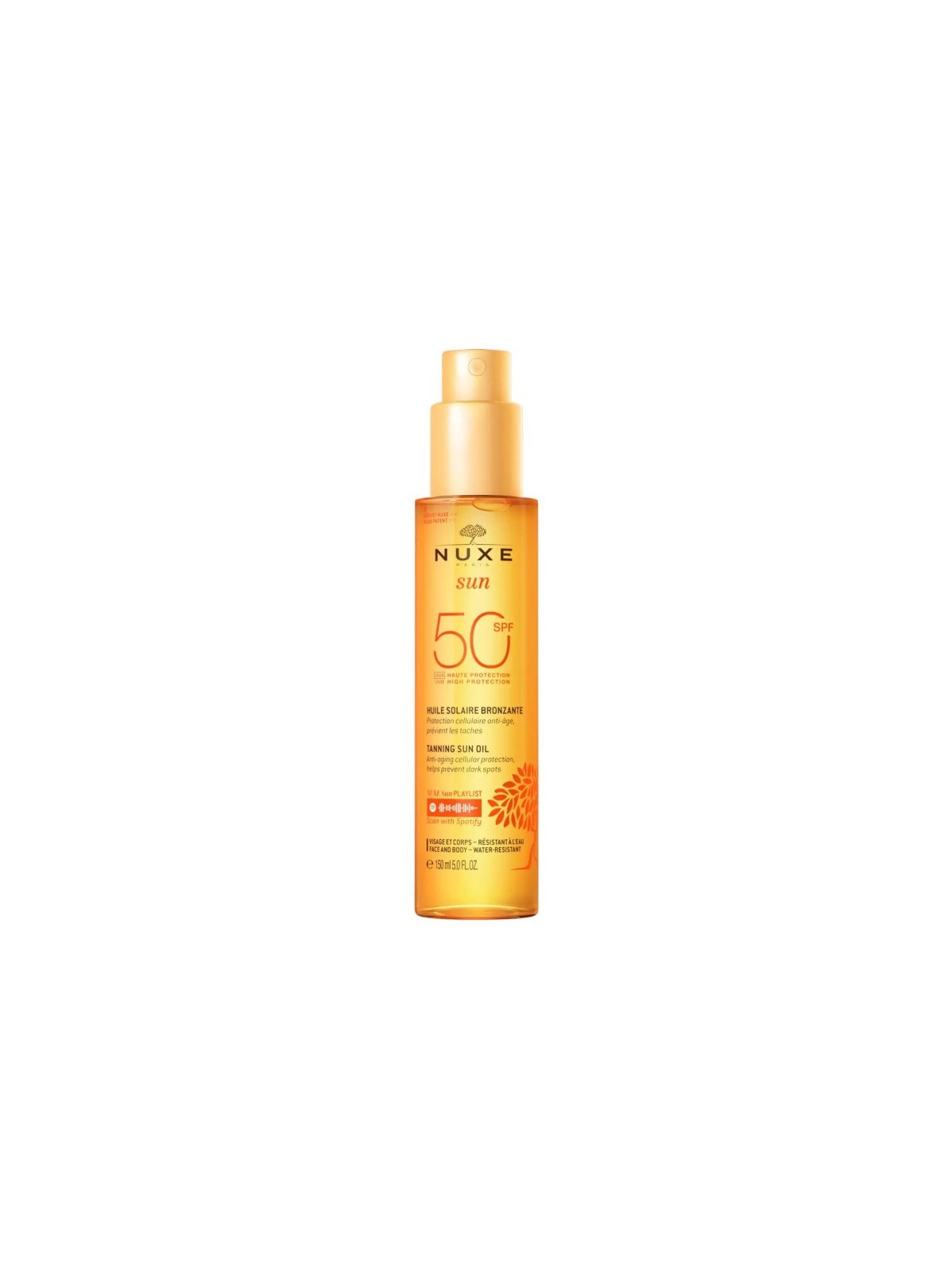 NUXE Sun Huile Solaire Bronzante Haute Protection SPF50 150ml