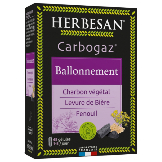 HERBESAN Carbogaz Gélules boite de 45