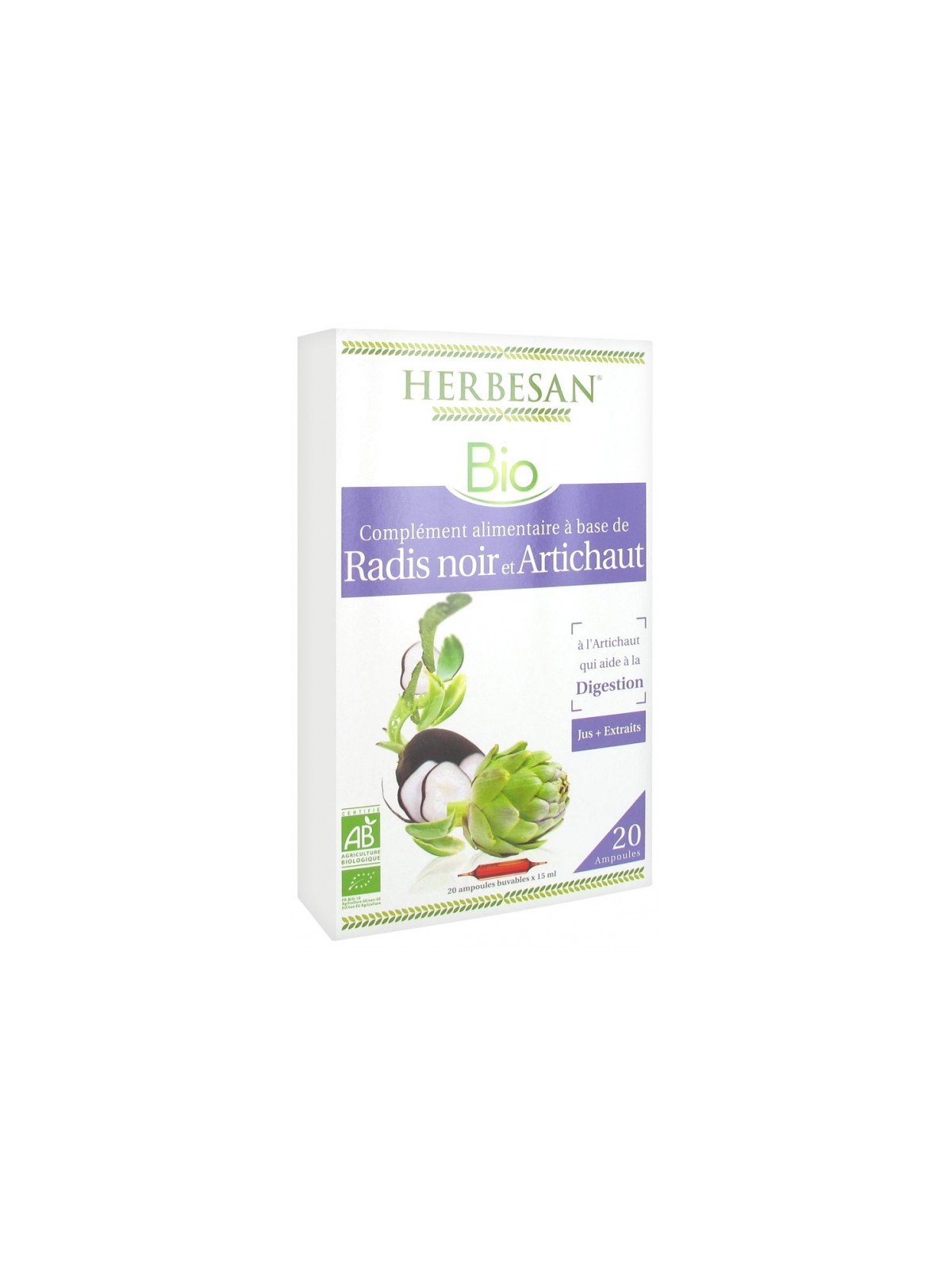 HERBESAN BIO RADIS NOIR/ARTICH AMP BTE 20
