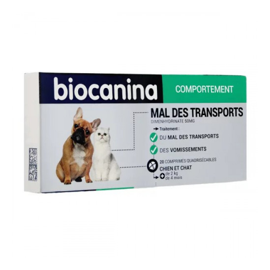 BIOCANINA MAL DES TRANSPORTS 20CP