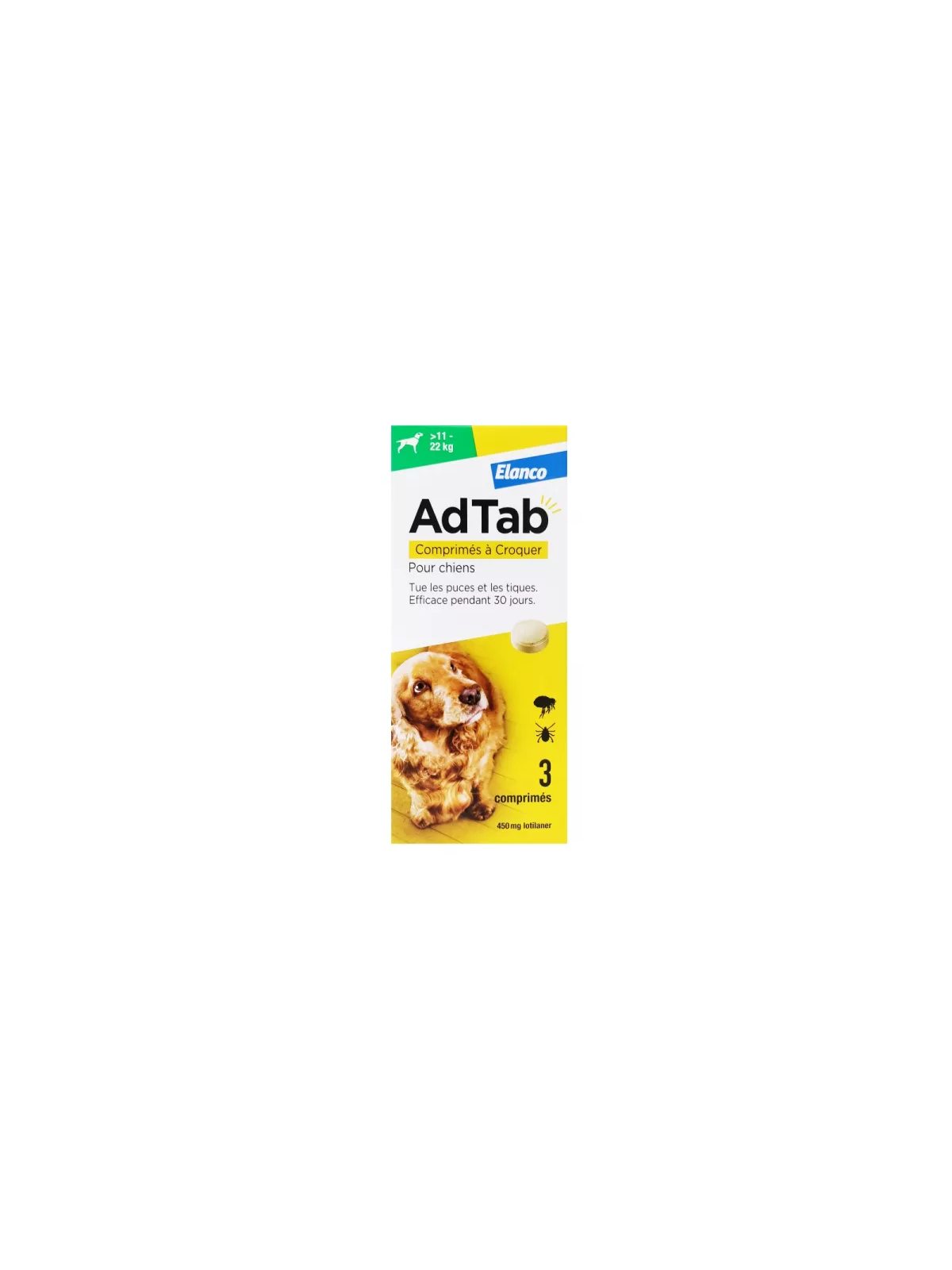 ADTAB Antiparasitaire Interne Chien de +11 à 22kg - 3 Comprimés à Croquer