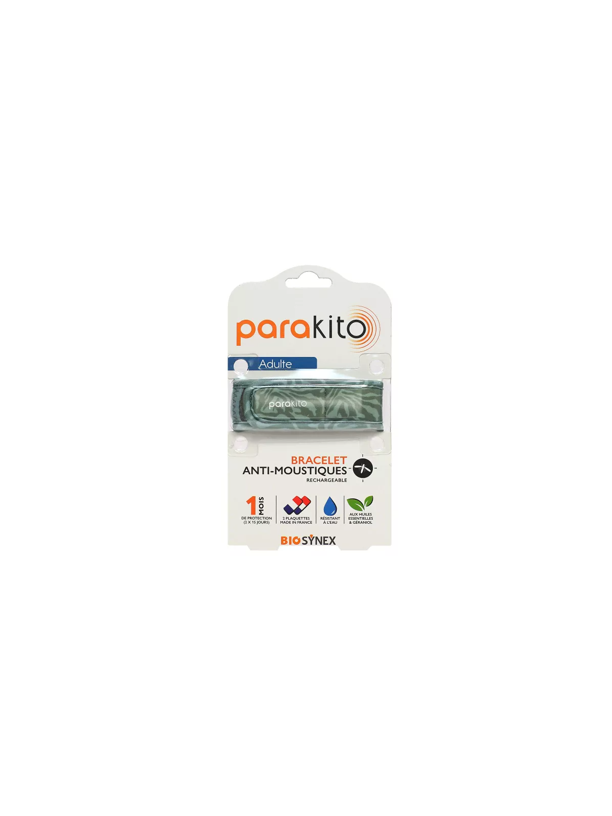PARAKITO Adulte Bracelet Anti Moustiques Rechargeable Camouflage