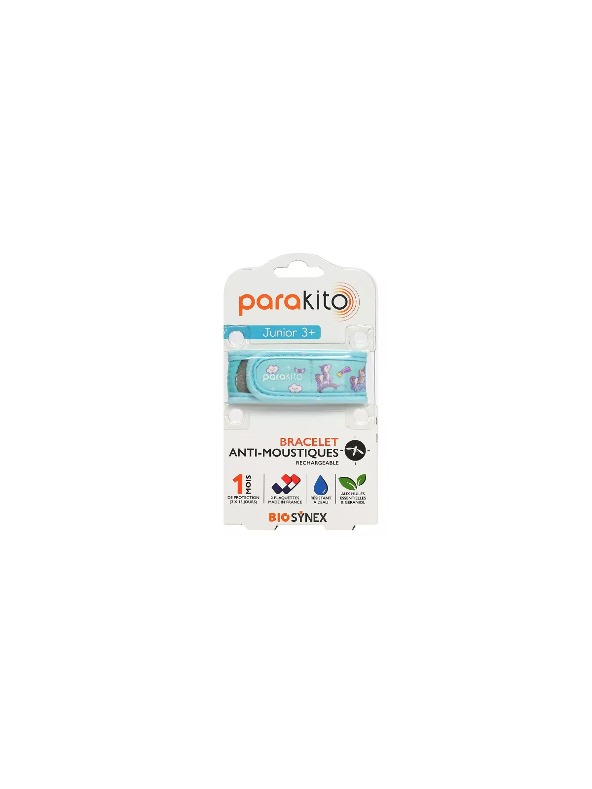 PARAKITO Junior Bracelet Anti Moustiques Rechargeable Licorne