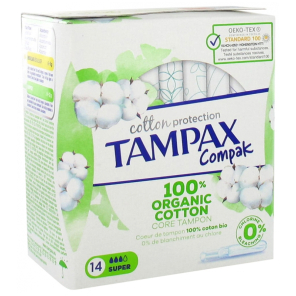 TAMPAX Compak Cotton Protect Tampon Super boite de 14
