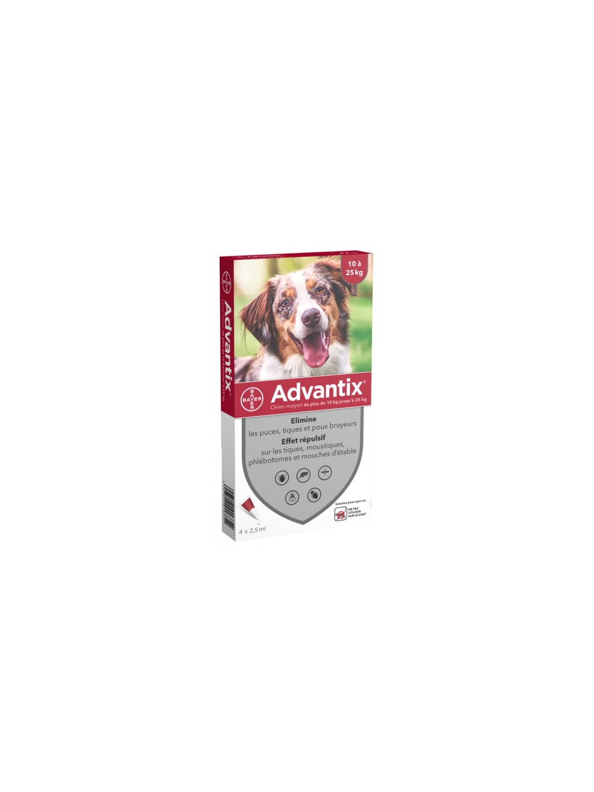 Bayer Advantix Chien 10 à 25 Kg 4 Pipettes