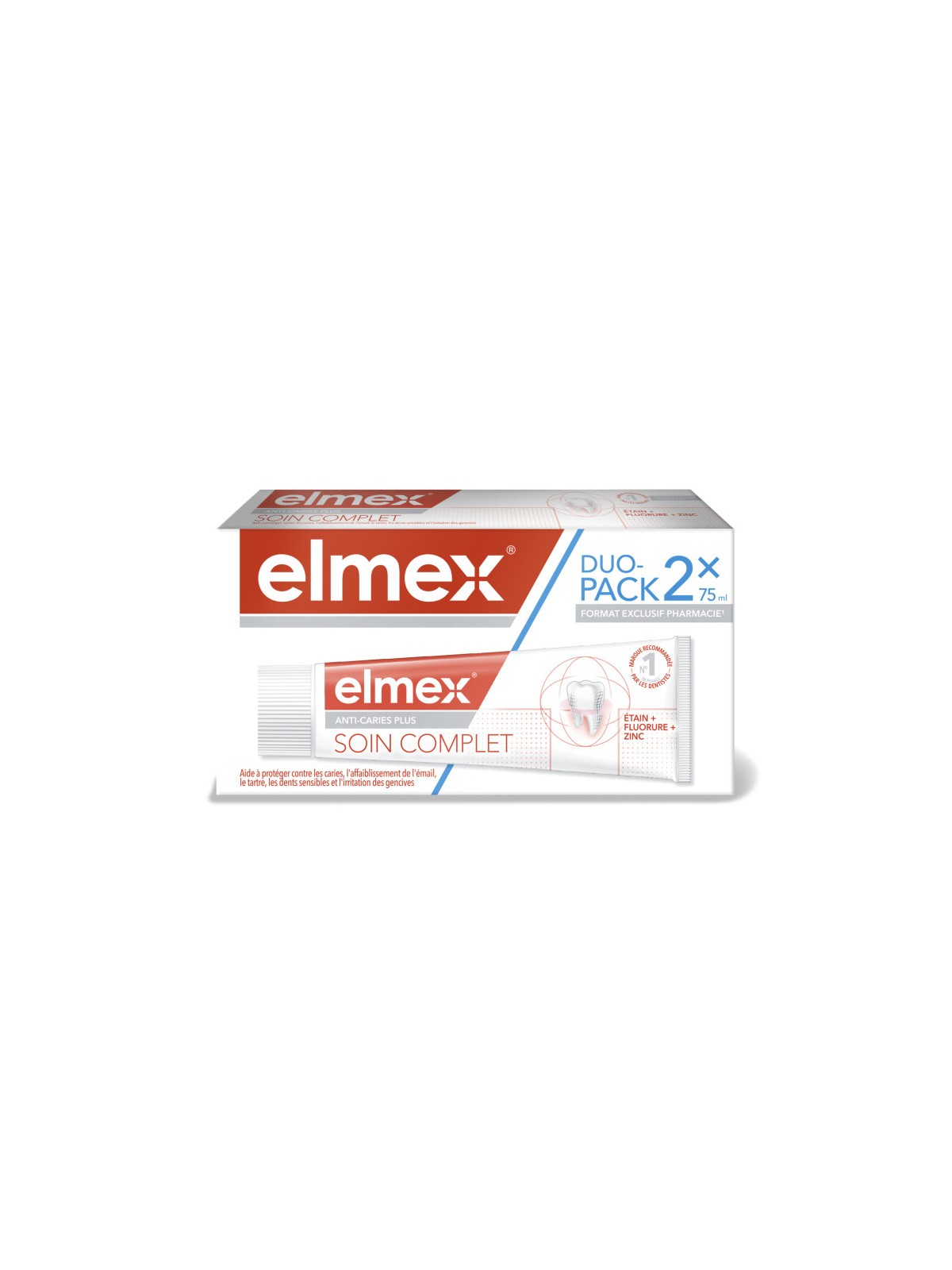 ELMEX Anti-Caries Plus Dentifrice Soin Complet 2X75ml