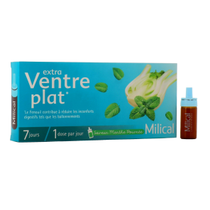 MILICAL Extra Ventre Plat Boîte de 7 fioles de 10 ml