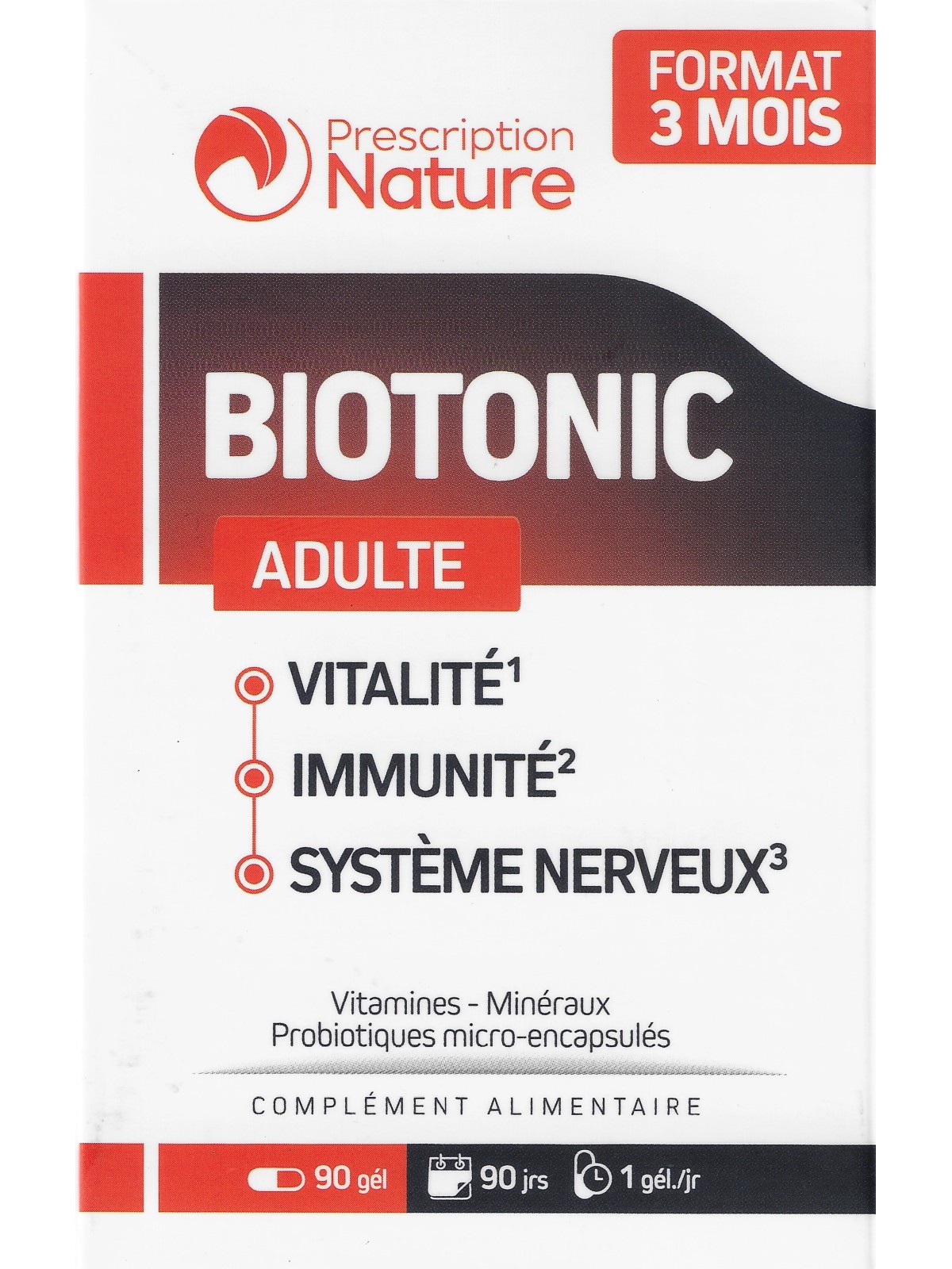 PRESCIPTION NATURE Biotonic Adulte 90 gélules