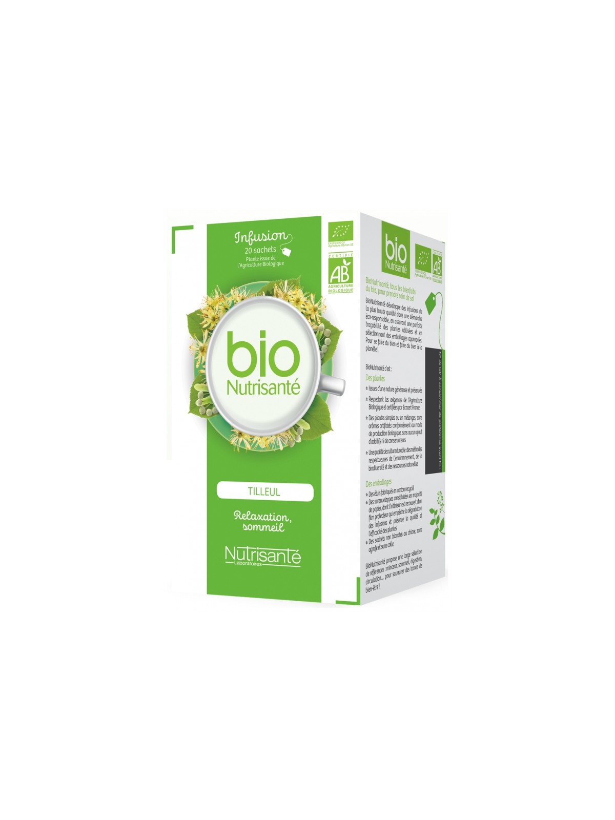 Nutrisante infusion bio Tilleul 20 sachets | Nom de la Pharmacie...