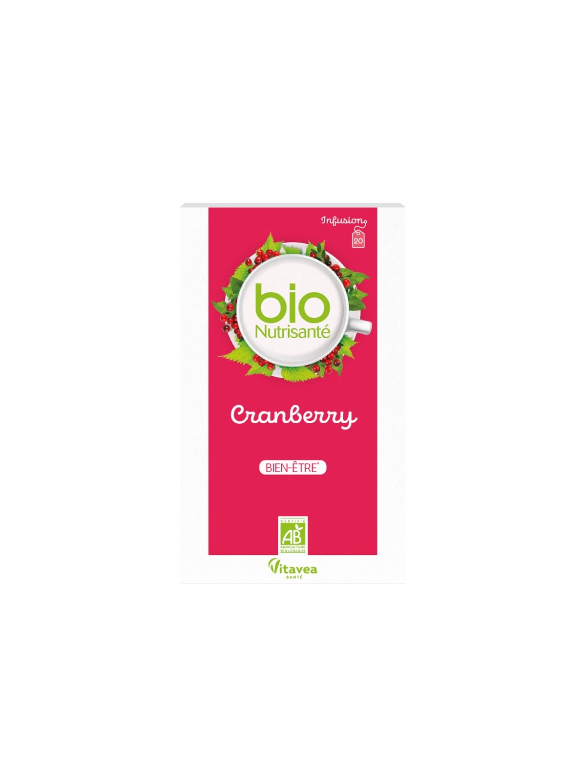 Nutrisanté Infusion Bio Cranberry 20 Sachets