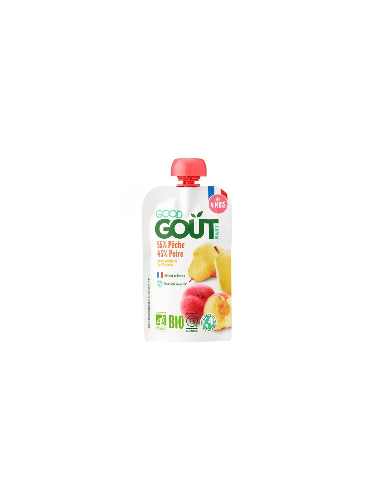 GOOD GOUT Purée De Fruit Pêche Poire 120g