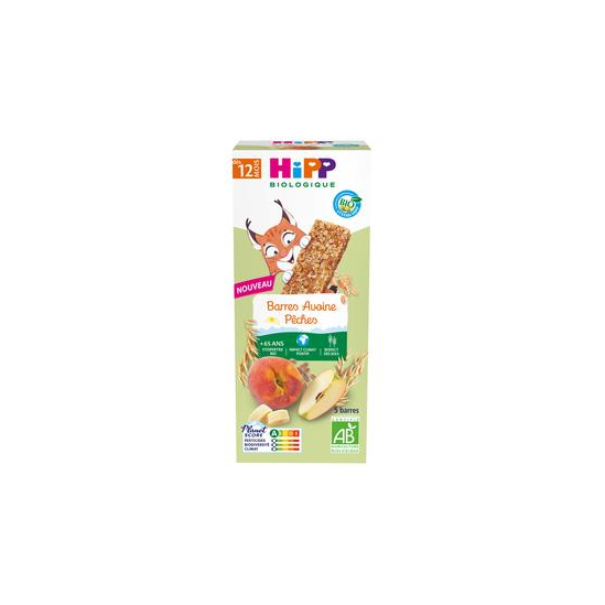 HIPP Barres Avoine Pêches Bio Dès 12 mois 5x20g