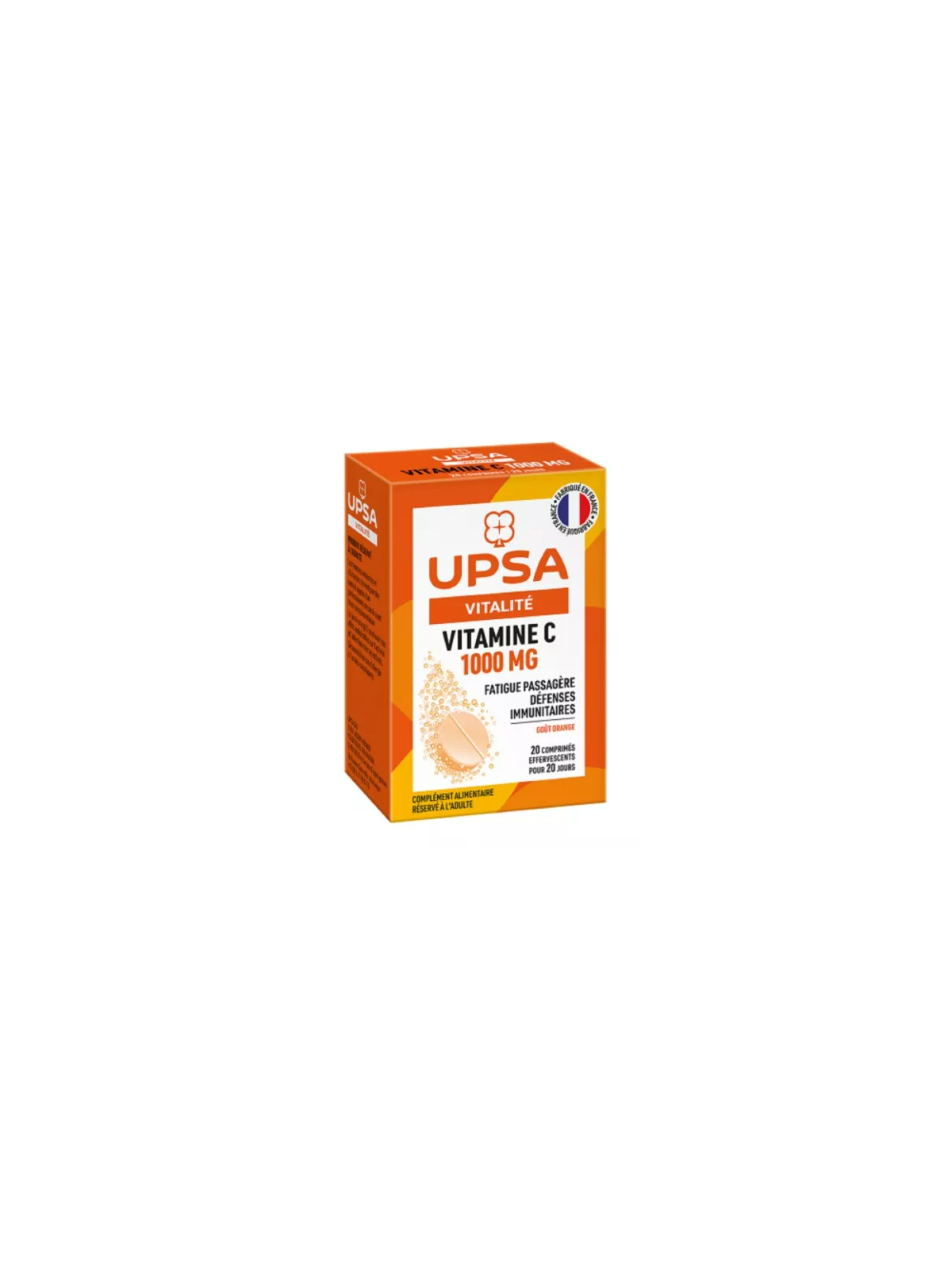 UPSA Vitalité Vitamine C 1000mg 20 Comprimés Effervescents