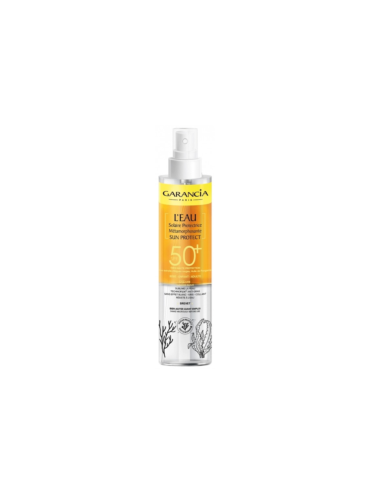 GARANCIA L'Eau Solaire Protectrice Métamorphosante Sun Protect SPF50+ 150 ml