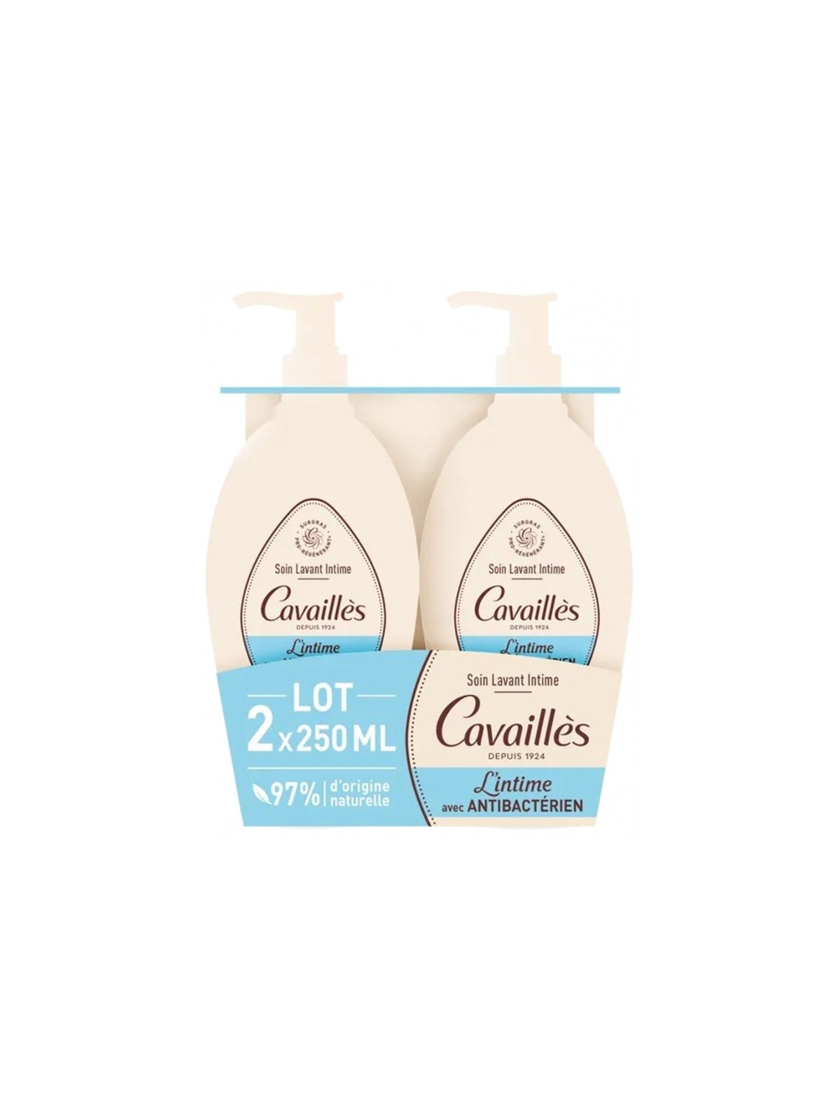 ROGE CAVAILLES Soin Lavant Intime Antibactérien Lot de 2 x 250 ml