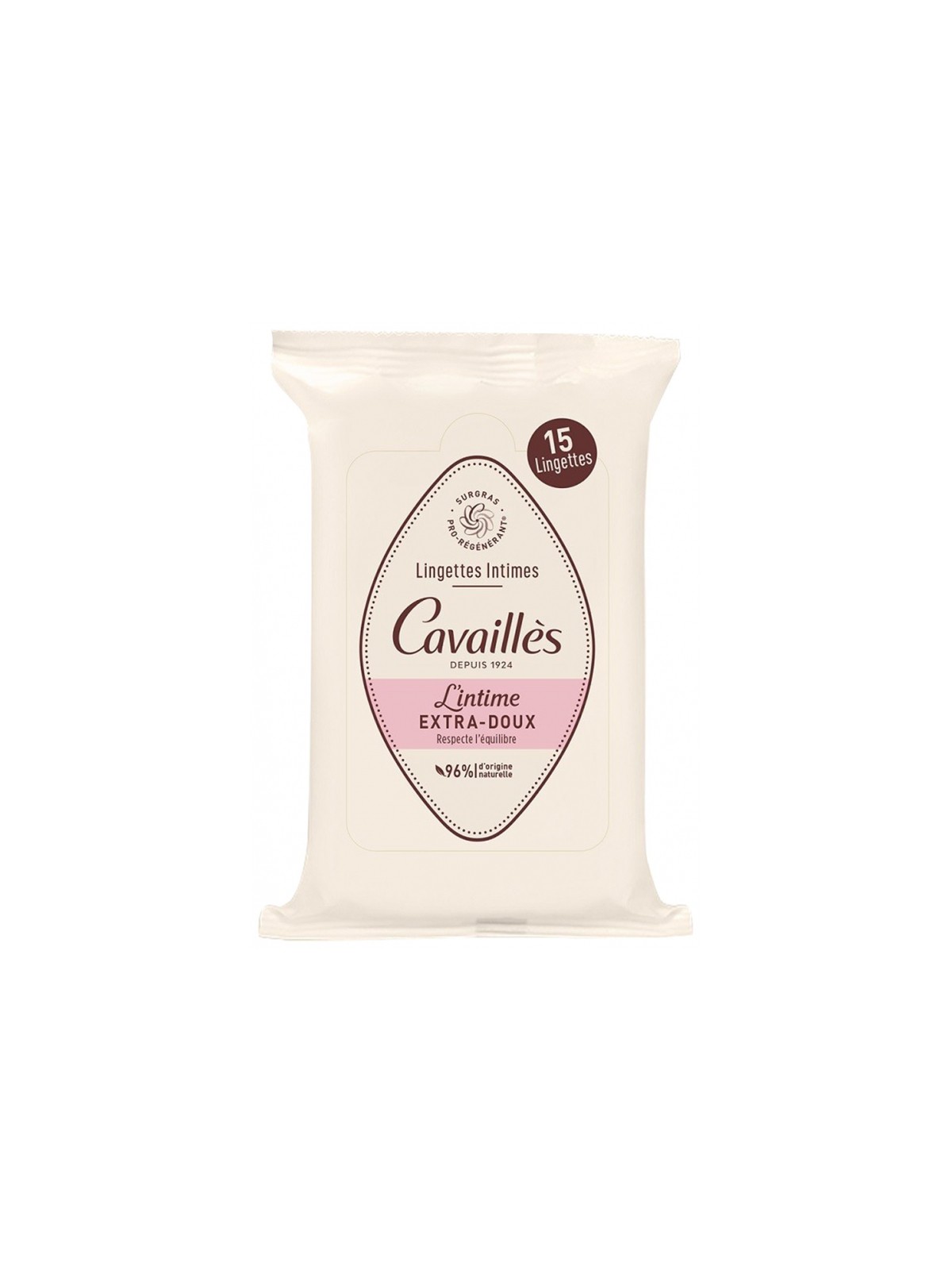 ROGE CAVAILLES Lingettes Intimes Extra-Doux 15 lingettes