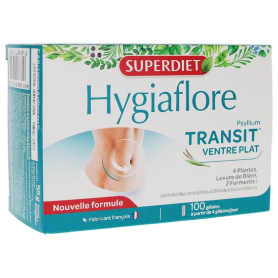 SUPERDIET Hygiaflore Transit Ventre Plat 100 Gélules