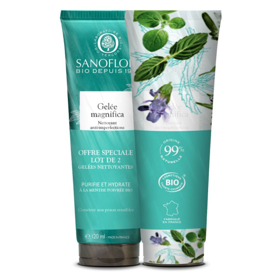 SANOFLORE Gelée Magnifica Nettoyant Anti-Imperfections Bio 2x120ml