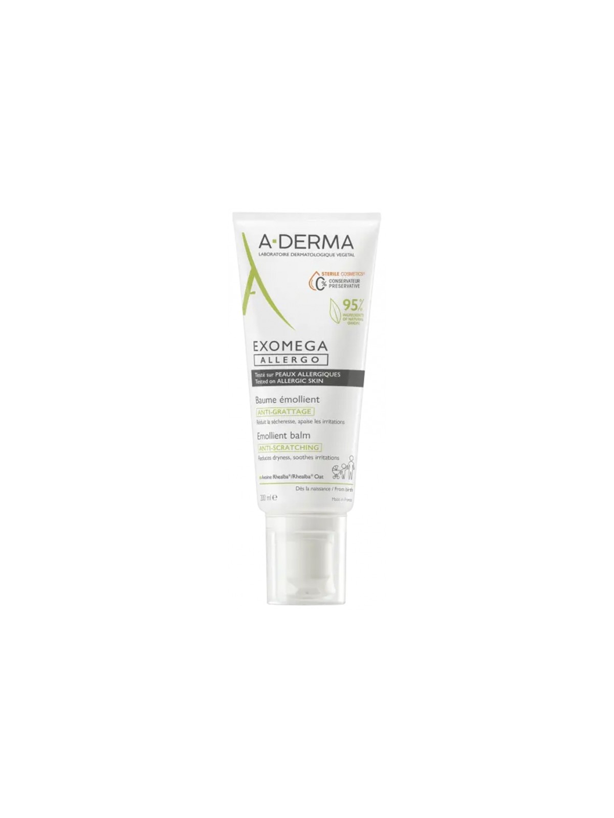 A-DERMA Exomega Allergo Baume Émollient Anti-Grattage 200 ml