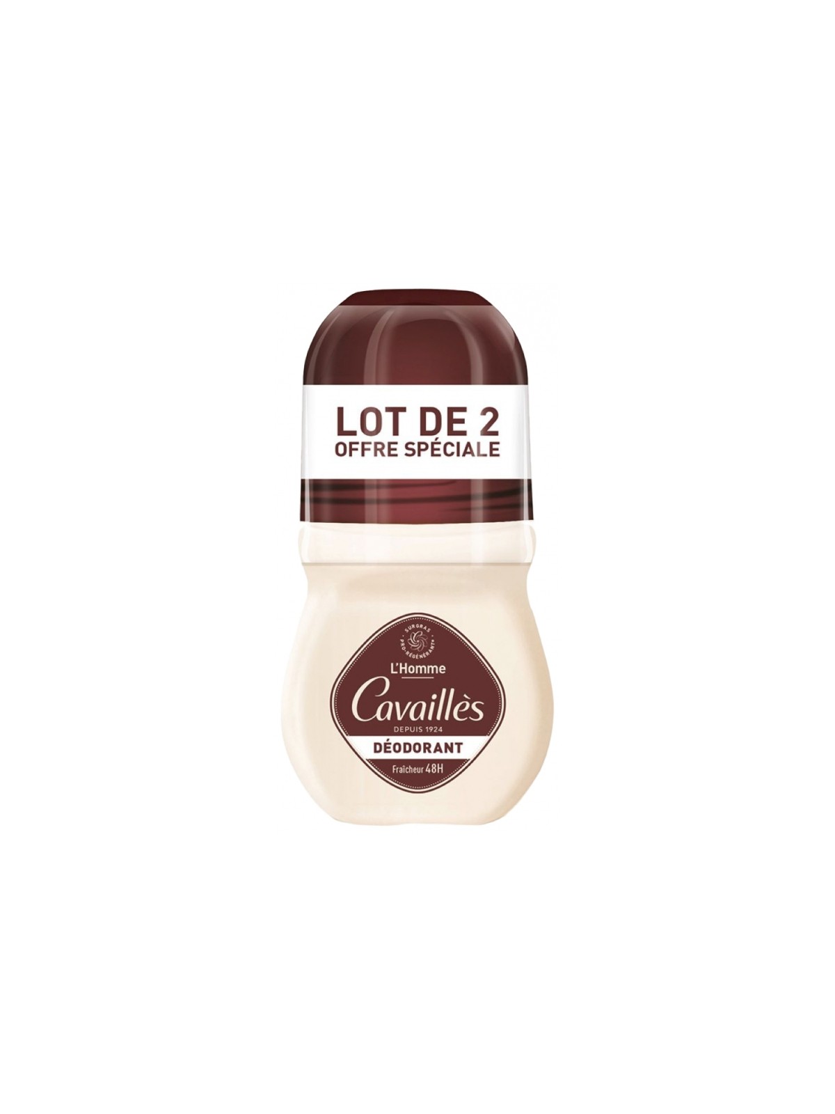 ROGE CAVAILLES Dermato 48H Homme Déodorant Roll-On Lot de 2x50ml