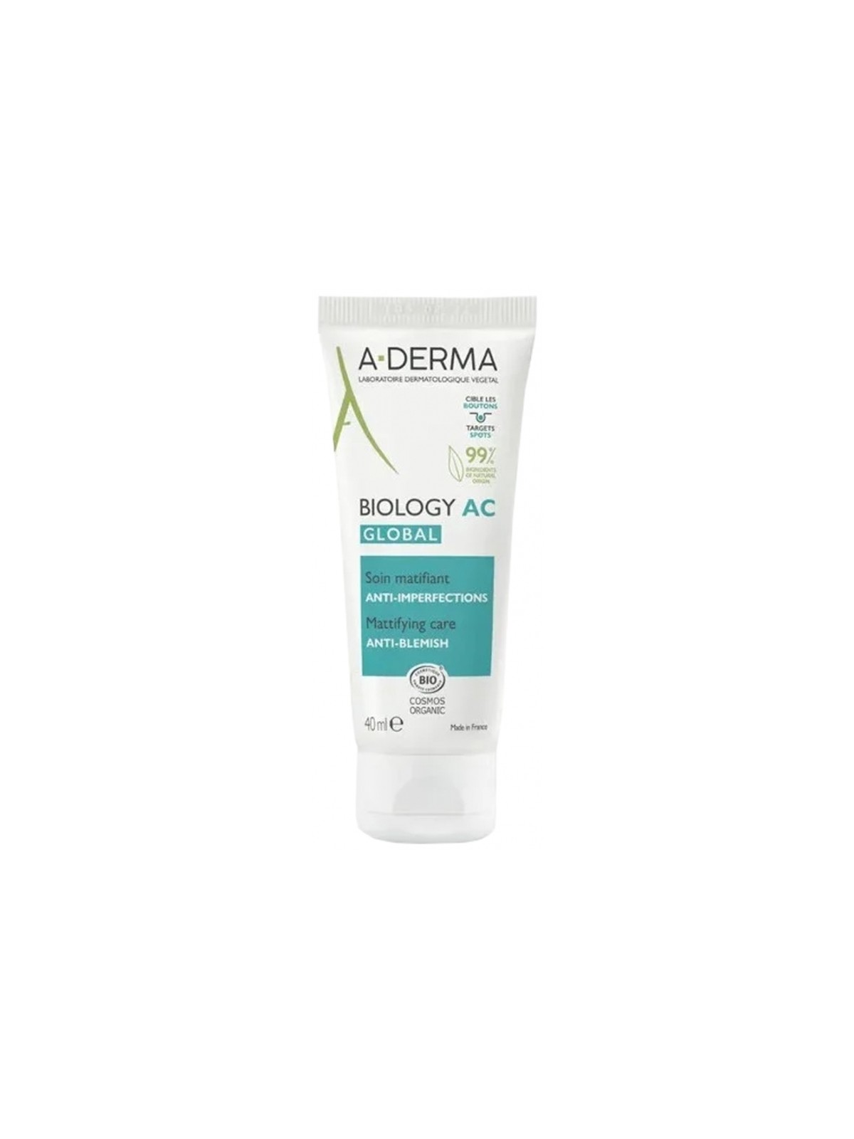 A-DERMA Biology AC Global Soin Matifiant Anti-Imperfections Bio 40 ml