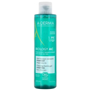 A-DERMA Biology AC Gel Moussant Nettoyant Purifiant Bio 200 ml