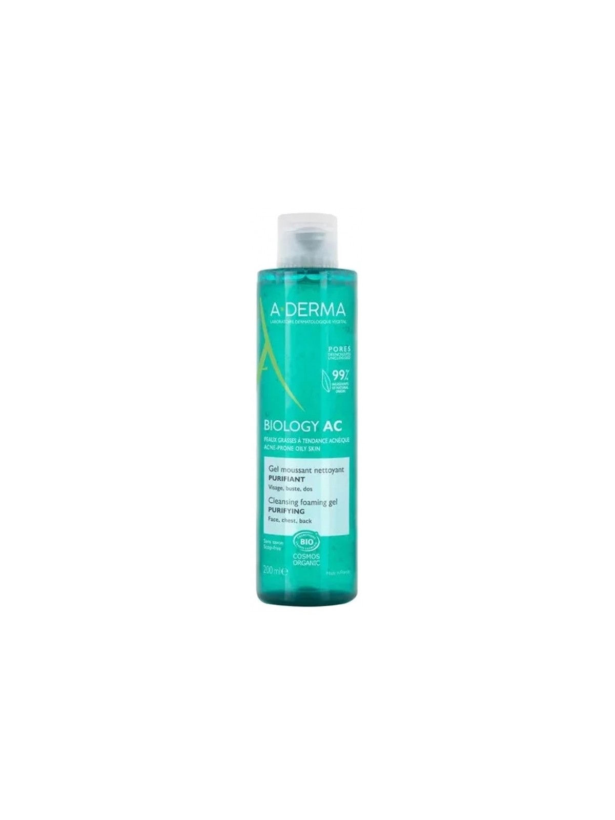 A-DERMA Biology AC Gel Moussant Nettoyant Purifiant Bio 200 ml