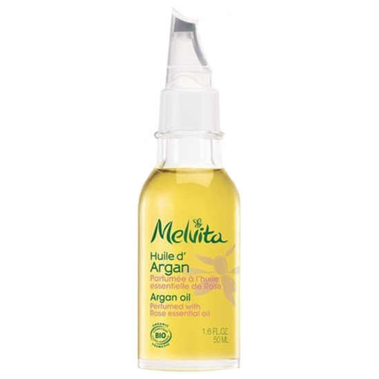 MELVITA Huile d'Argan Parfumée à l'Huile Essentielle de Rose Bio 50 ml